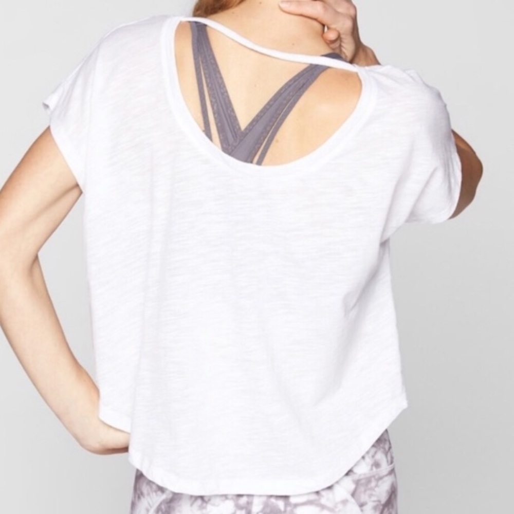 Athleta Organic Daily Tee Open Back White